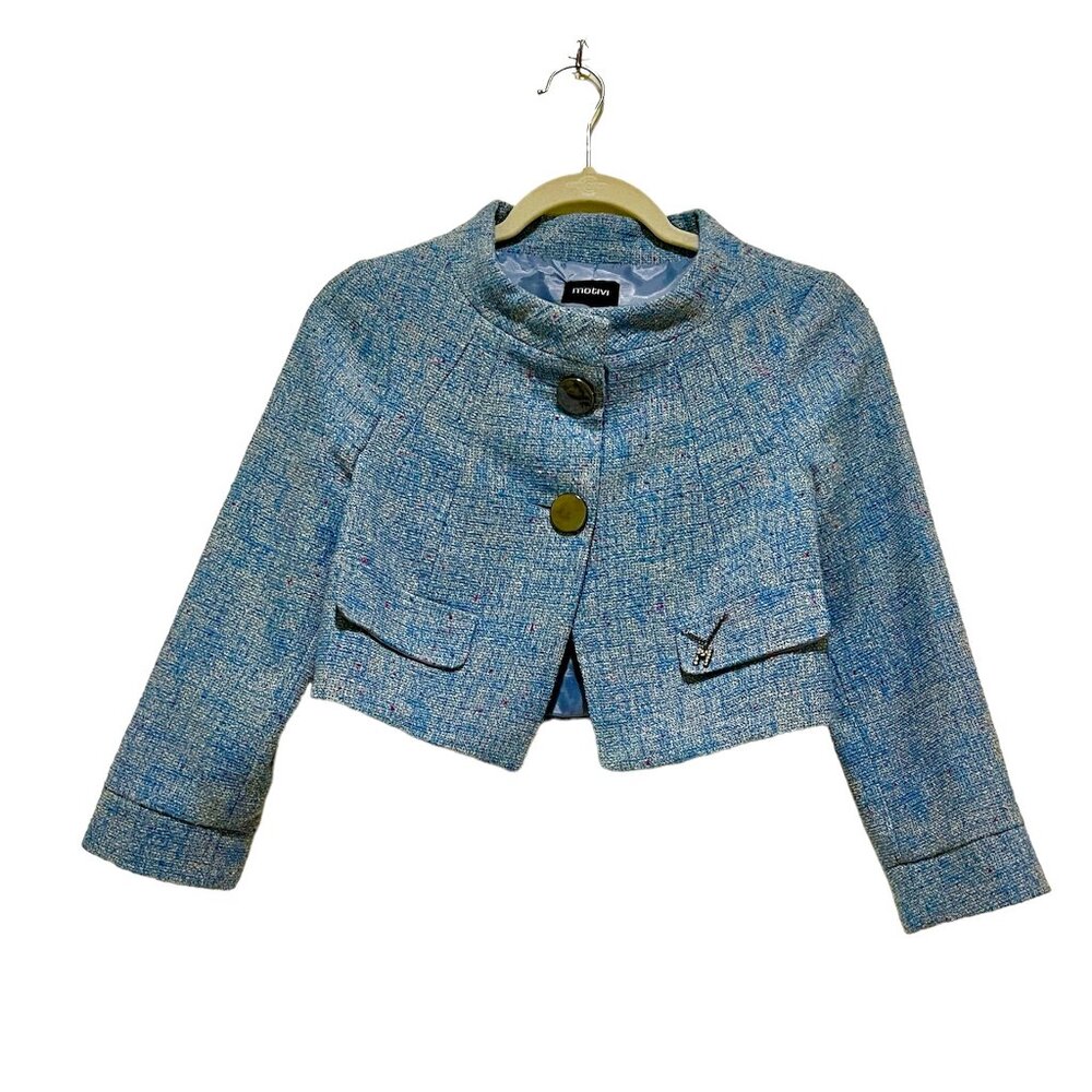 Adorable Vintage looking Motivi Tweed Blue Jacket